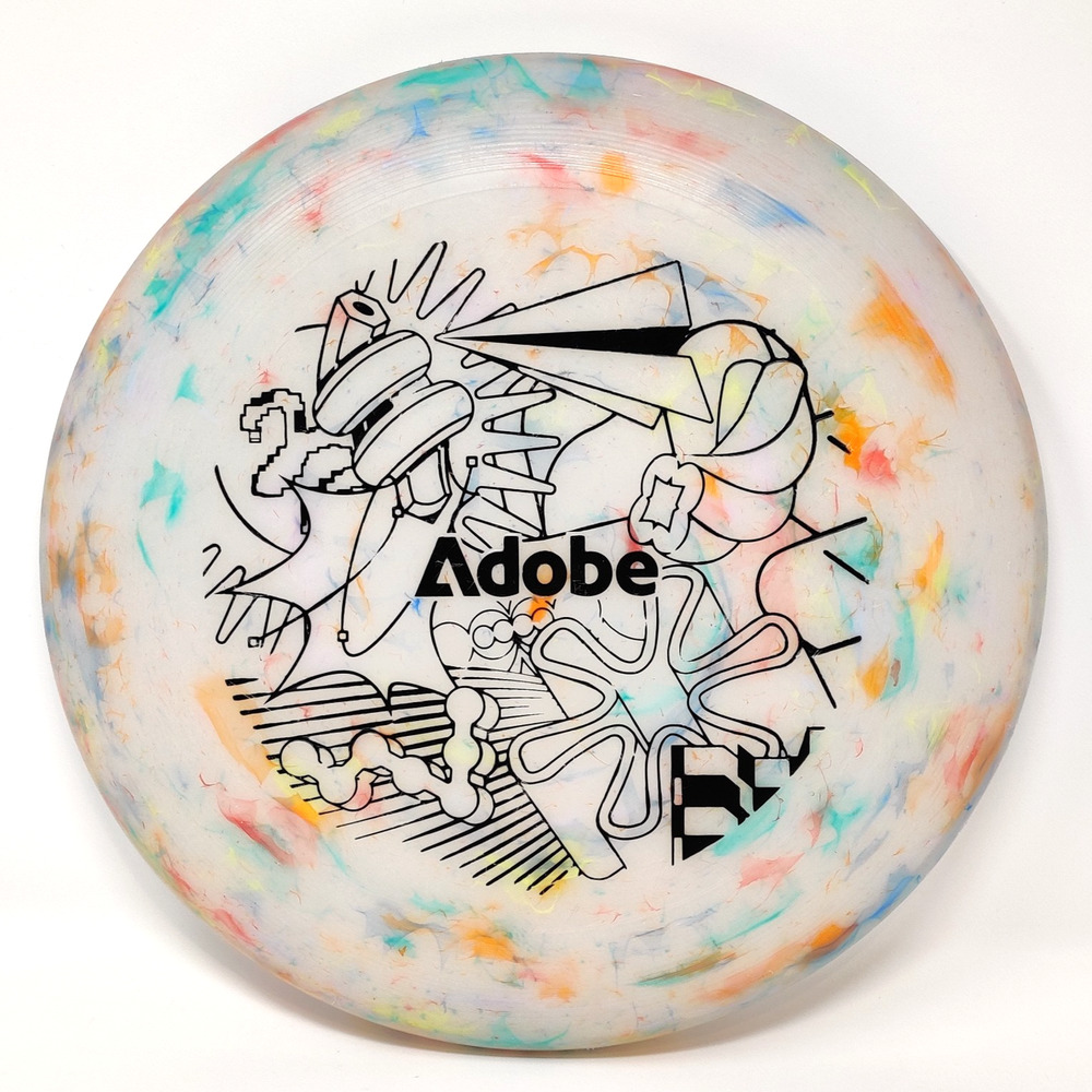 Wham-O Reflyer Frisbee 10.75" 170g w Adobe Logo Art Multicolor Tie Dye Recycled